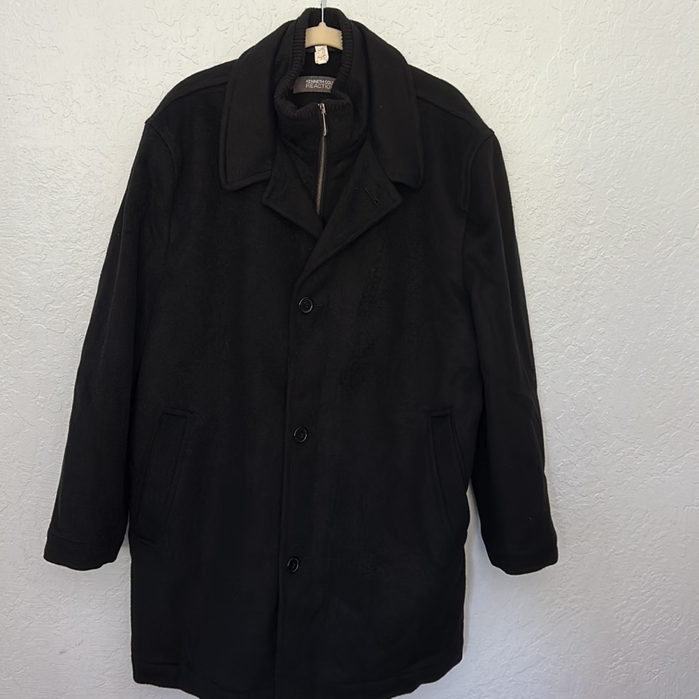 Kenneth Cole Reaction Black Trench Coat